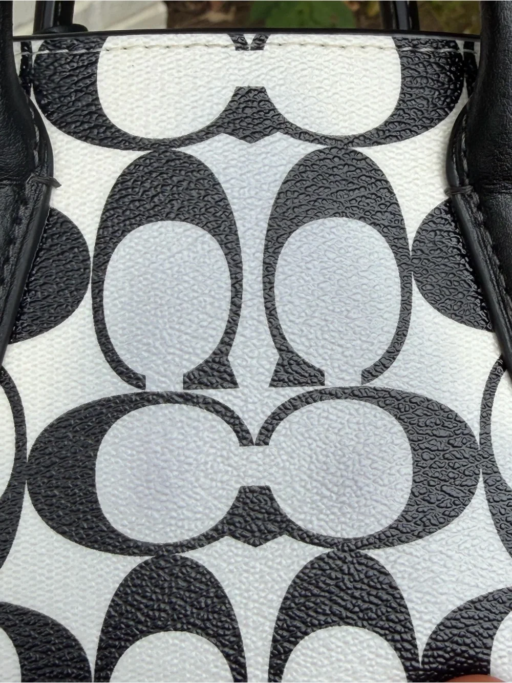 Coach Black & White Andrea Signature Canvas Mini Carryall